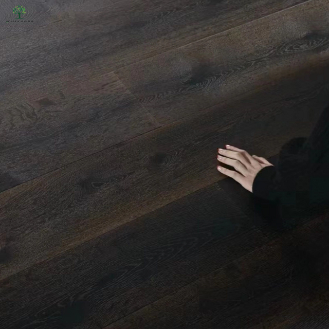 LWD-EB013 Lantai Kayu Oak Putih Kejuruteraan Bahan Kimia Noda Reaktif Kimia Gaya Vintaj Eropah