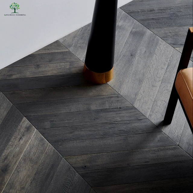 LWD-EB015 Chevron Parkett Kejuruteraan Lantai Oak Lantai Parket Bois Massif Lantai Kayu Keras