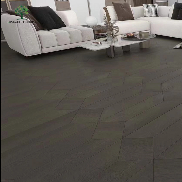 LWD-EB017 Chevron Fishbone Oak Timber Lantai Kayu Keras