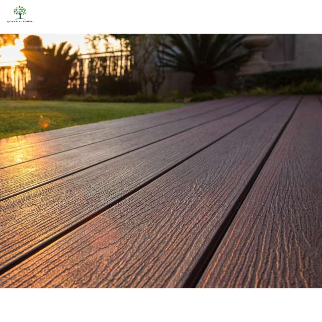 LWD-A2005 3D Timbul Papan Kayu Berongga Kayu Plastik Komposit Taman Teres WPC Lantai Decking